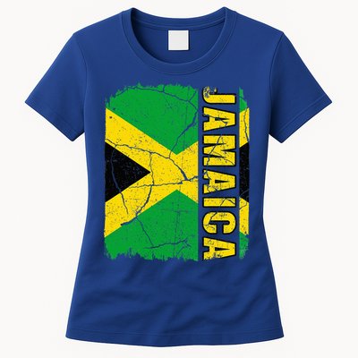 Vintage Jamaican Flag Jamaica Pride Roots Heritage Gift Womens T-Shirt