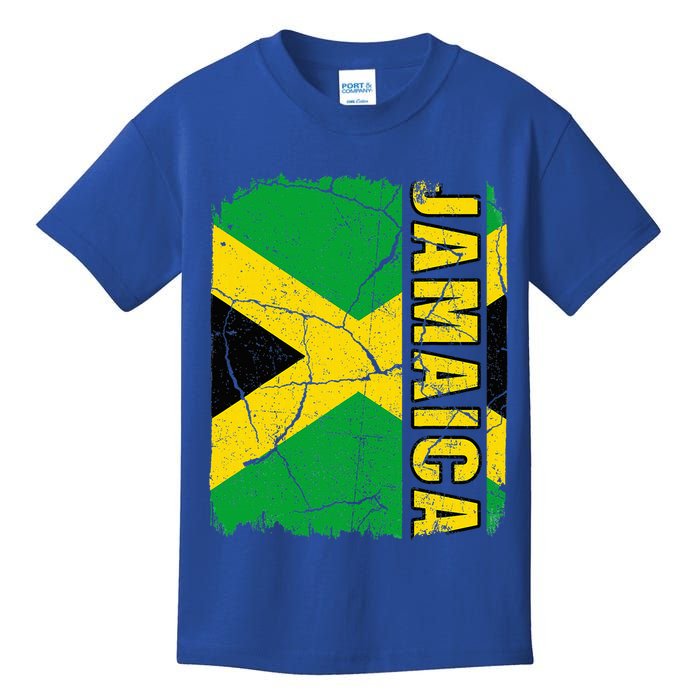 Vintage Jamaican Flag Jamaica Pride Roots Heritage Gift Kids T-Shirt