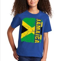 Vintage Jamaican Flag Jamaica Pride Roots Heritage Gift Kids T-Shirt