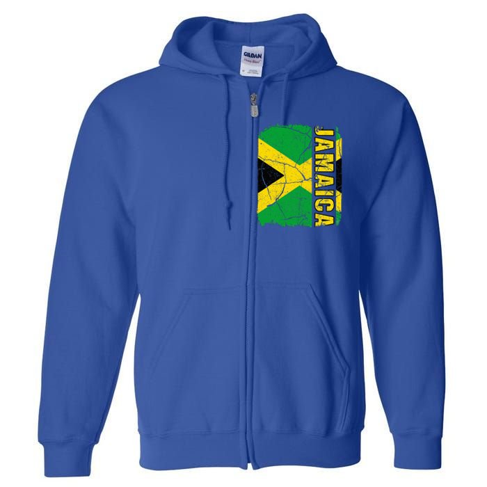 Vintage Jamaican Flag Jamaica Pride Roots Heritage Gift Full Zip Hoodie