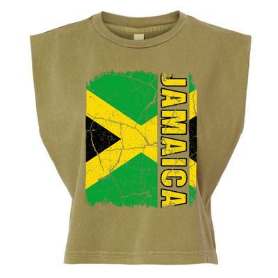 Vintage Jamaican Flag Jamaica Pride Roots Heritage Gift Garment-Dyed Women's Muscle Tee