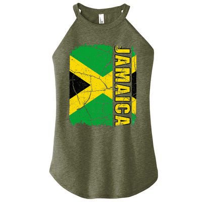 Vintage Jamaican Flag Jamaica Pride Roots Heritage Gift Women's Perfect Tri Rocker Tank