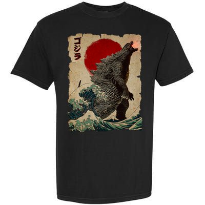 Vintage Japanese Monster Great Wave Poster Garment-Dyed Heavyweight T-Shirt
