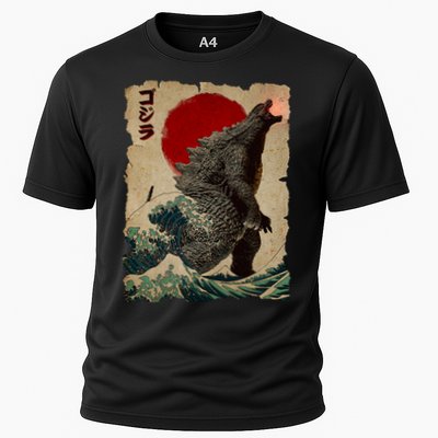 Vintage Japanese Monster Great Wave Poster Performance Shirt
