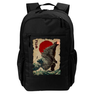 Vintage Japanese Monster Great Wave Poster Backpack