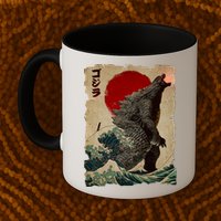 Vintage Japanese Monster Great Wave Poster Mug