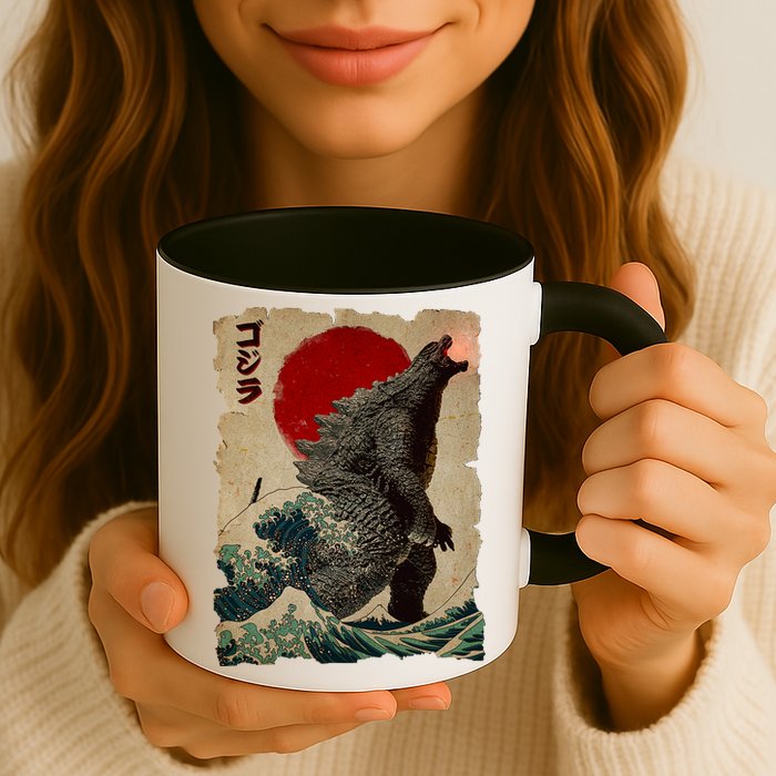 Vintage Japanese Monster Great Wave Poster Mug