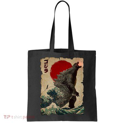 Vintage Japanese Monster Great Wave Poster Bag