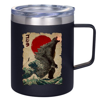 Vintage Japanese Monster Great Wave Poster 12oz Stainless Steel Coffee Mug