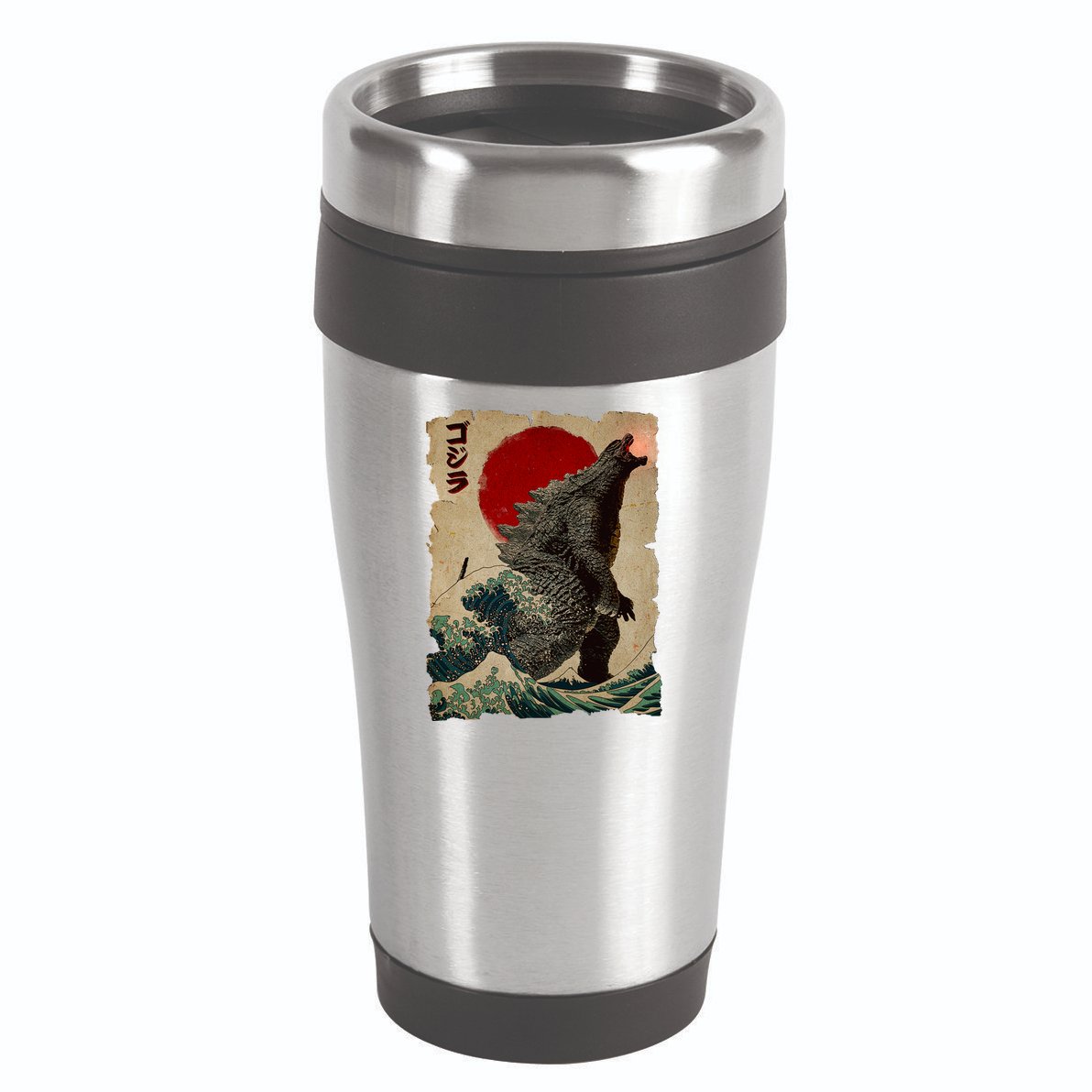 Vintage Japanese Monster Great Wave Poster 16oz Travel Tumbler
