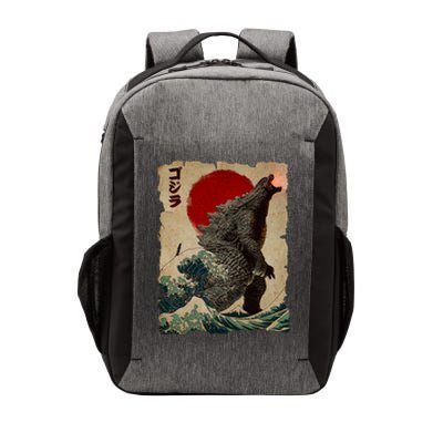 Vintage Japanese Godzilla Great Wave Poster Vector Backpack