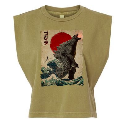 Vintage Japanese Monster Great Wave Poster Garment-Dyed Women's Muscle Tee