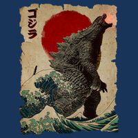 Vintage Japanese Monster Great Wave Poster Infant Baby Jersey Bodysuit