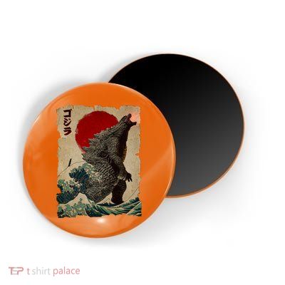 Vintage Japanese Monster Great Wave Poster Magnet