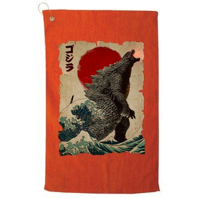 Vintage Japanese Monster Great Wave Poster Golf Towel