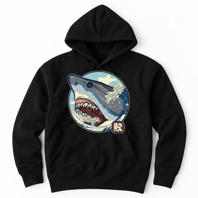 Vintage Japanese Great Wave Shark Attack Hoodie