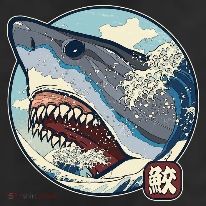 Vintage Japanese Great Wave Shark Attack Beanie
