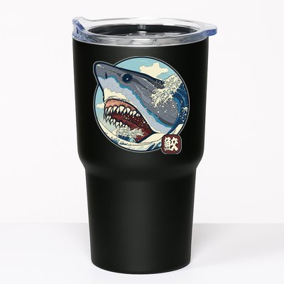 Vintage Japanese Great Wave Shark Attack Tumbler