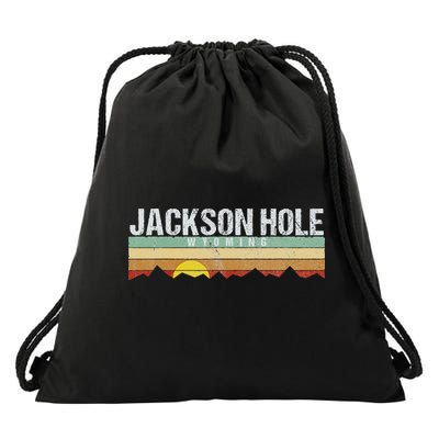 Vintage Jackson Hole Wyoming Retro Drawstring Bag