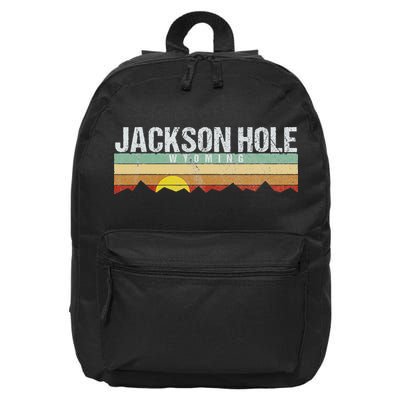 Vintage Jackson Hole Wyoming Retro 16 in Basic Backpack