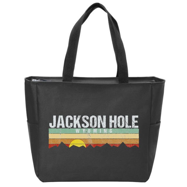 Vintage Jackson Hole Wyoming Retro Zip Tote Bag