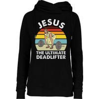 Vintage Jesus He Ultimate Deadlifter Funny Gym Bodybuliding Womens Funnel Neck Pullover Hood