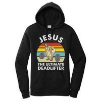 Vintage Jesus He Ultimate Deadlifter Funny Gym Bodybuliding Women's Pullover Hoodie