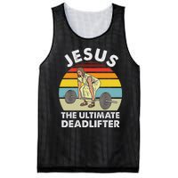 Vintage Jesus He Ultimate Deadlifter Funny Gym Bodybuliding Mesh Reversible Basketball Jersey Tank