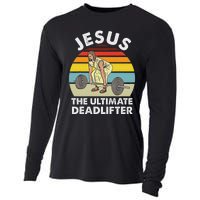 Vintage Jesus He Ultimate Deadlifter Funny Gym Bodybuliding Cooling Performance Long Sleeve Crew