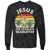 Vintage Jesus He Ultimate Deadlifter Funny Gym Bodybuliding Tie-Dye Long Sleeve Shirt