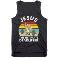 Vintage Jesus He Ultimate Deadlifter Funny Gym Bodybuliding Tank Top