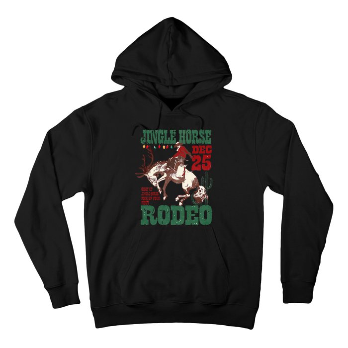 Vintage Jingle Horse Rodeo Funny Howdy Western Christmas Hoodie