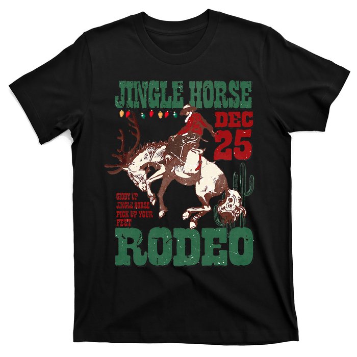 Vintage Jingle Horse Rodeo Funny Howdy Western Christmas T-Shirt