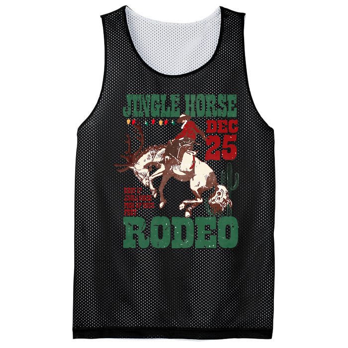 Vintage Jingle Horse Rodeo Funny Howdy Western Christmas Mesh Reversible Basketball Jersey Tank