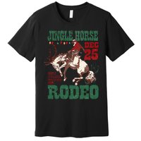 Vintage Jingle Horse Rodeo Funny Howdy Western Christmas Premium T-Shirt