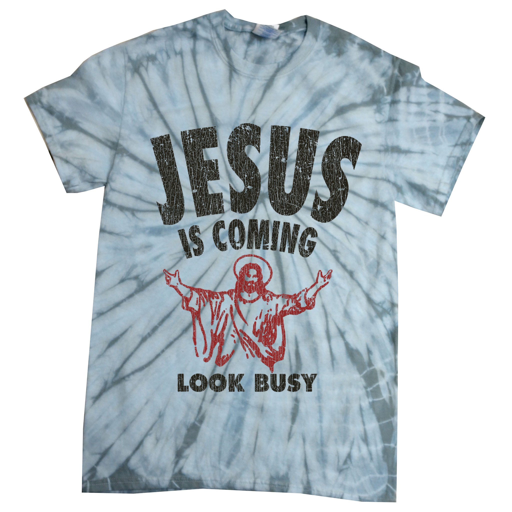 Vintage Jesus Is Coming Look Busy 1992 Tie-Dye T-Shirt