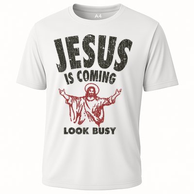 Vintage Jesus Is Coming Look Busy 1992 Performance Shirt
