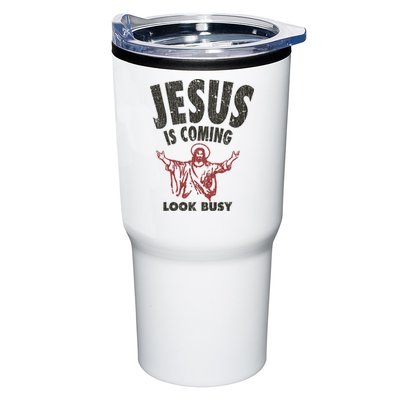 Vintage Jesus Is Coming Look Busy 1992 Tumbler