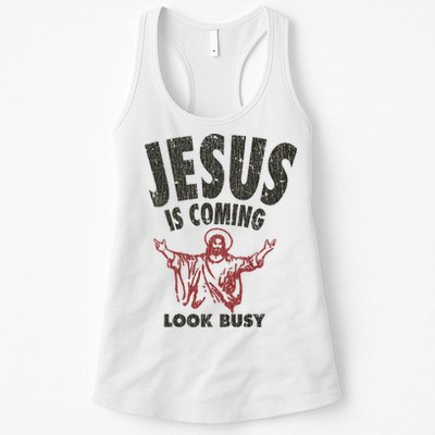 Vintage Jesus Is Coming Look Busy 1992 Womens Tank Top