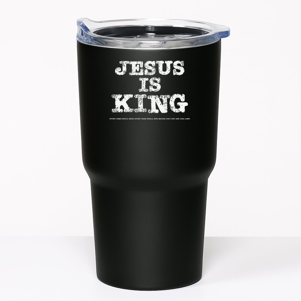 Vintage Jesus Is King Every Knee Shall Bend Head Shall Bow Tumbler