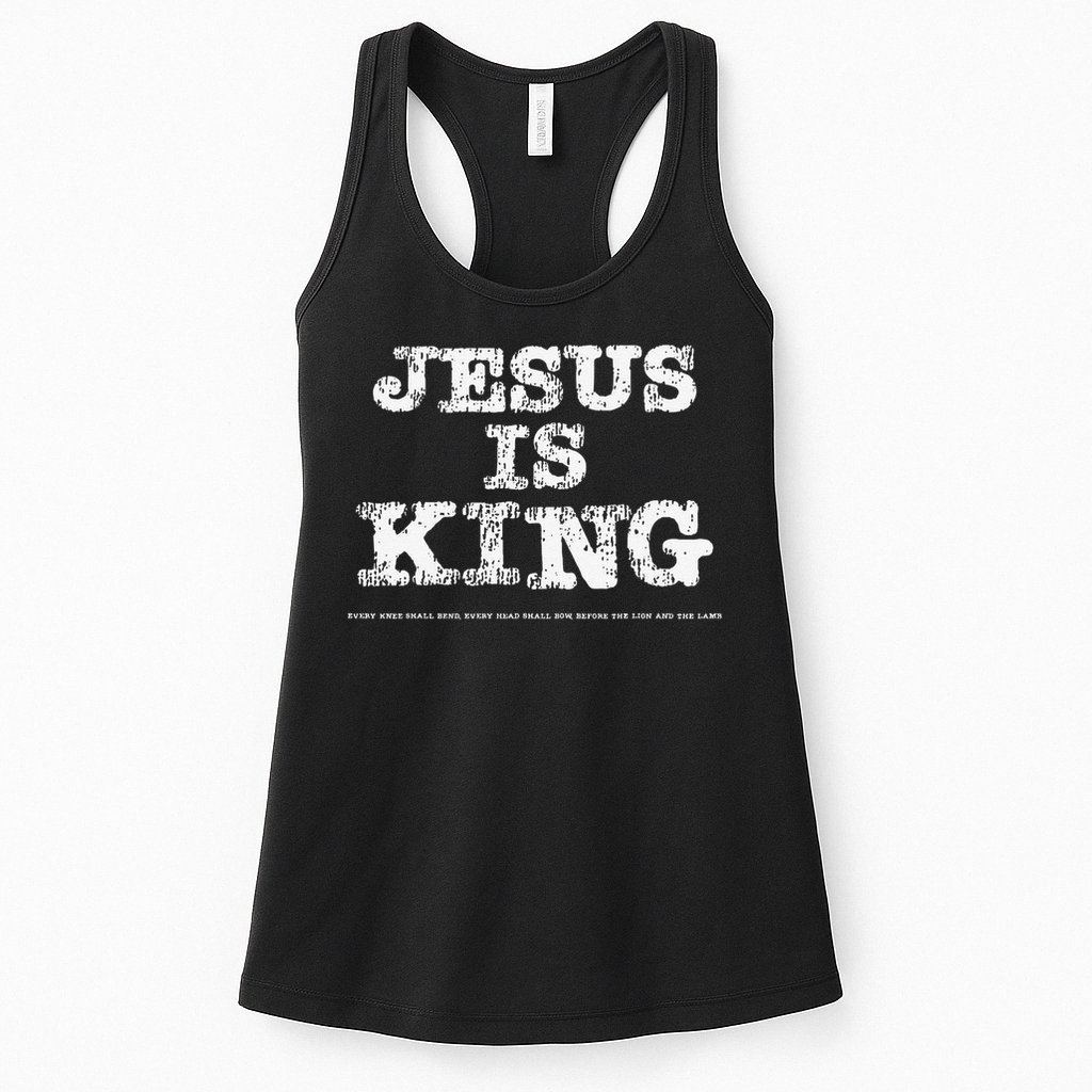 Vintage Jesus Is King Every Knee Shall Bend Head Shall Bow Womens Tank Top