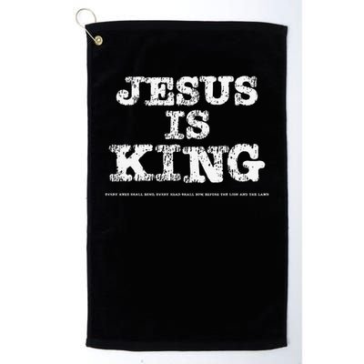 Vintage Jesus Is King Every Knee Shall Bend Head Shall Bow Golf Towel