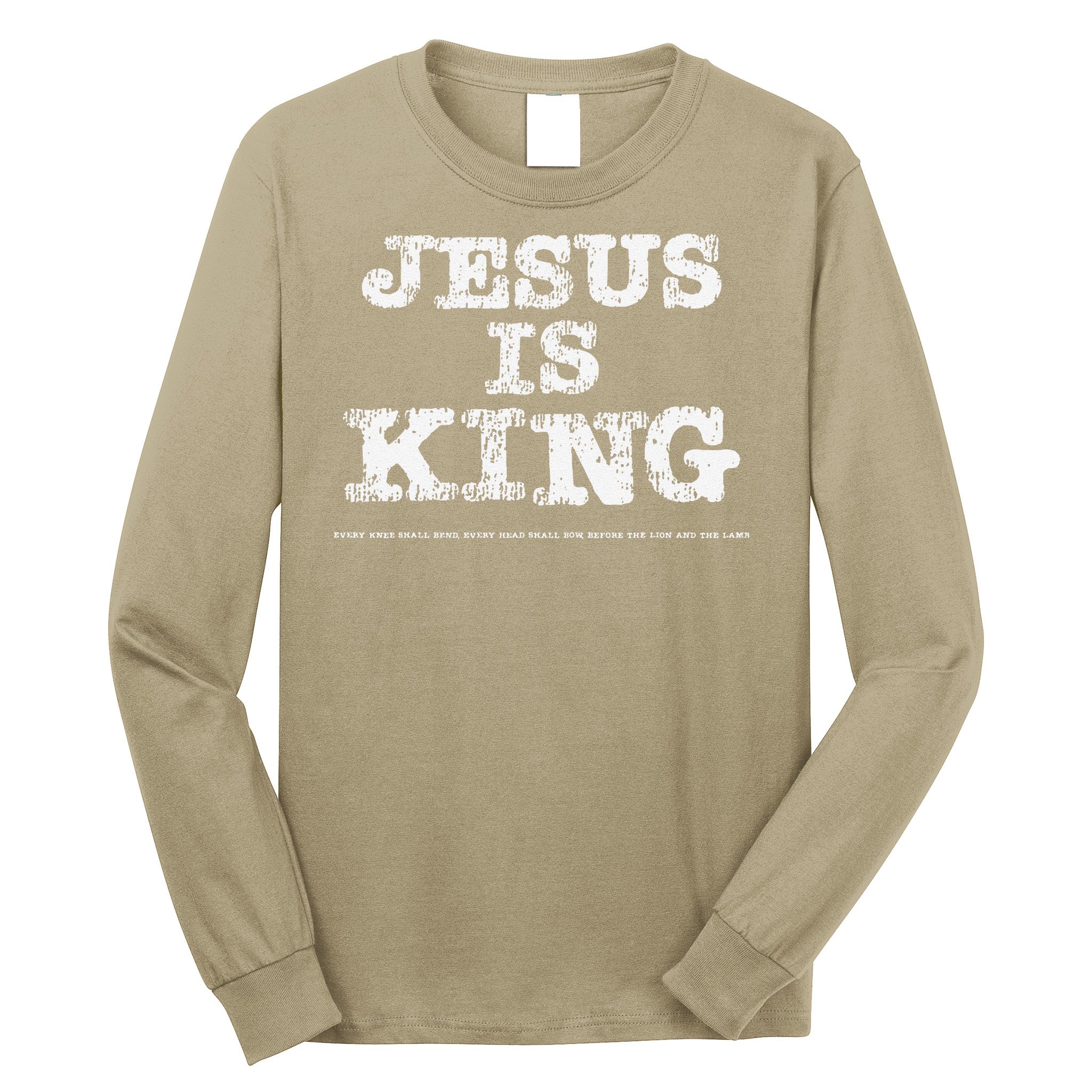 Vintage Jesus Is King Every Knee Shall Bend Head Shall Bow Long Sleeve Shirt
