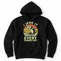 Vintage Jerk It Every Chance Fishing Funny Bass Fish Dad Jokes Gift Hoodie