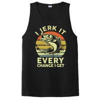 Vintage Jerk It Every Chance Fishing Funny Bass Fish Dad Jokes Gift PosiCharge Competitor Tank