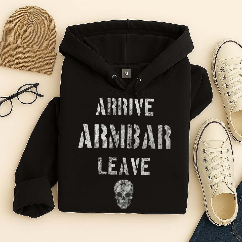 Vintage Jiu Jitsu Arrive Armbar Leave Grappling BJJ Hoodie