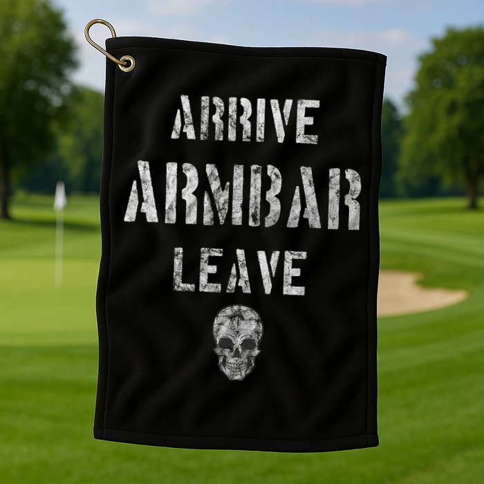 Vintage Jiu Jitsu Arrive Armbar Leave Grappling BJJ Golf Towel