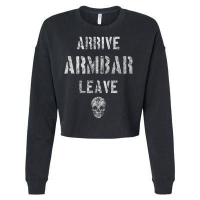 Vintage Jiu Jitsu Arrive Armbar Leave Grappling BJJ Cropped Pullover Crew