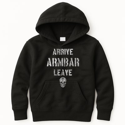 Vintage Jiu Jitsu Arrive Armbar Leave Grappling BJJ Kids Hoodie