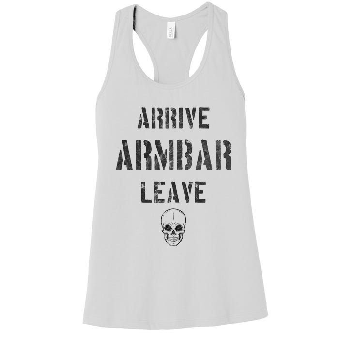 Vintage Jiu Jitsu Arrive Armbar Leave Grappling BJJ Women's Racerback Tank